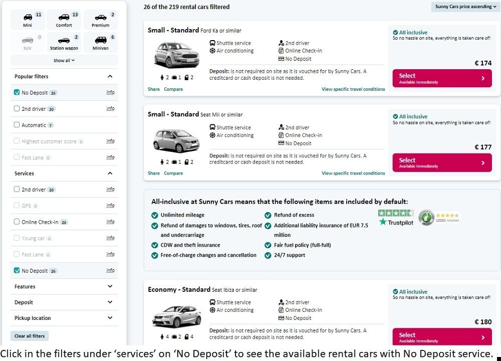 rental car no deposit guide and tips